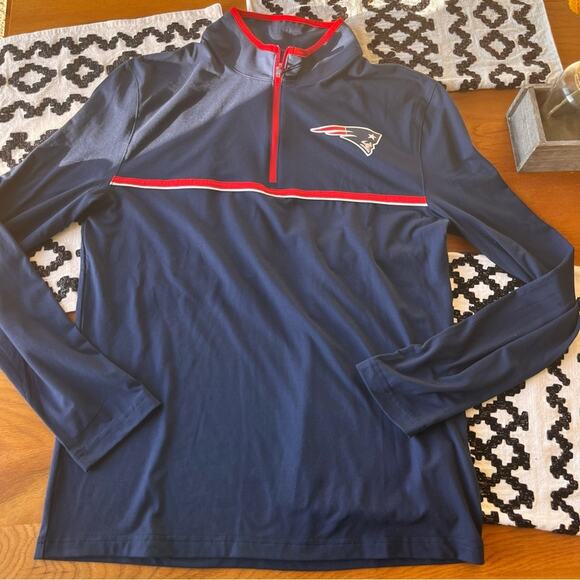 NFL Team Apparel Quarter Zip Pullover Shirt New England Patriots mens medium M - Picture 1 of 7
